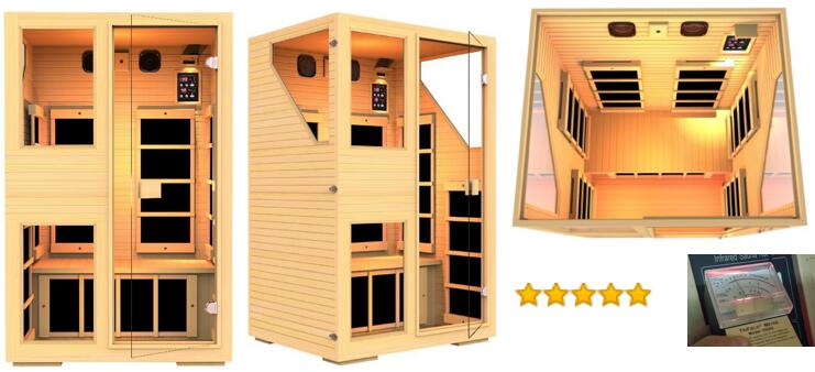 JNH Lifestyles NE2HB1 ENSI Collection 2 Person NO EMF Infrared Sauna Limited Lifetime Warranty